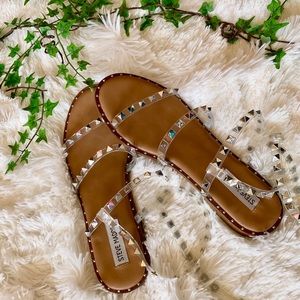 Steve Madden Travel Clear Ankle Strap Sandals